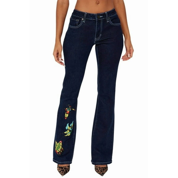 Ed Hardy Butterflies Bootcut Jeans - WEHD8800-2 (Y2K Medium, M)