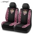 thumbnail image 1 of Ed Hardy Car Seat Covers, Fashion Leopard Print Front Seat Covers with Tiger Graphic, Universal Fit, Airbag Compatible for Cars, SUVs and Trucks Front Seats,Pink, 1 of 10