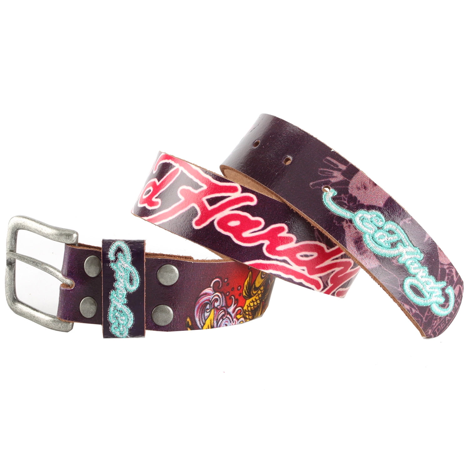 Ed Hardy Colored Koi by Ed Hardy Girls Leather Belt, Multi  display picture 3