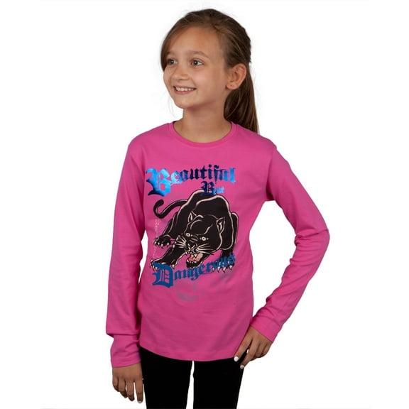Ed Hardy - Dangerous Panther Girls Youth Long Sleeve - Youth Medium
