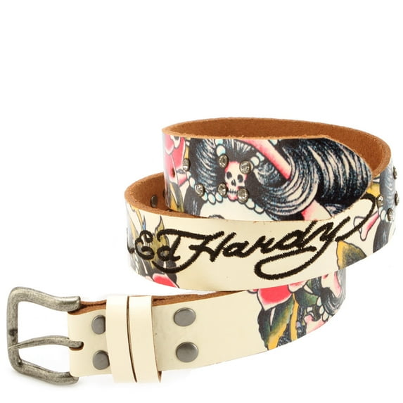 Ed Hardy EH3111K Geisha Stones Girls-Leather Belt