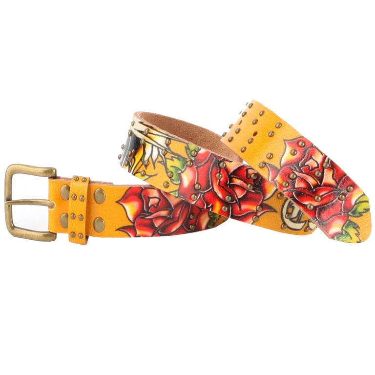 Ed Hardy EH3131 Open Mouth Tiger Girls-Leather Belt