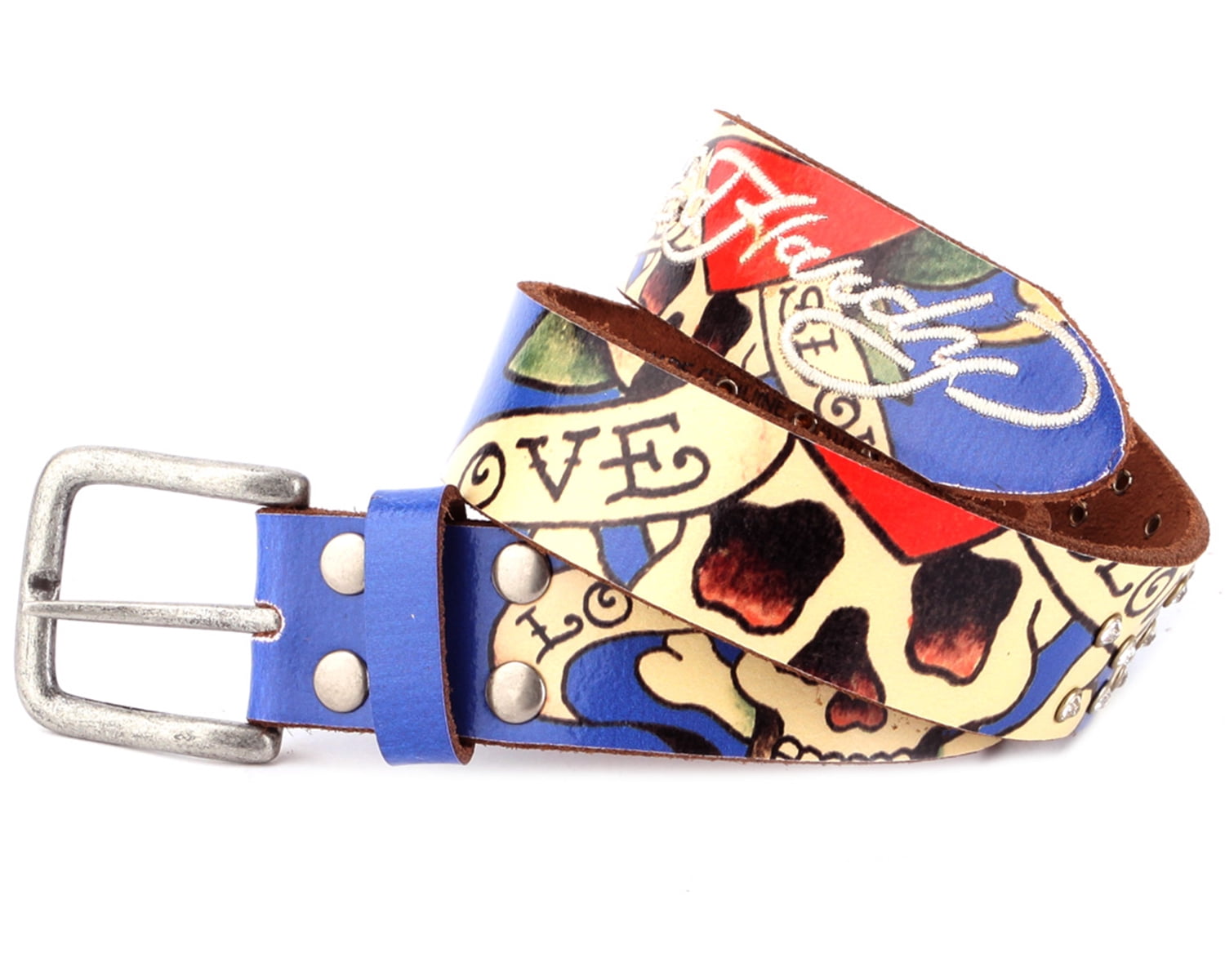 ED HARDY LOVE SLOWLY KILLS TATOO LEATHER BELT Christian Audigier × Ed Hardy × Seditionaries Iconic Ed  main image 4