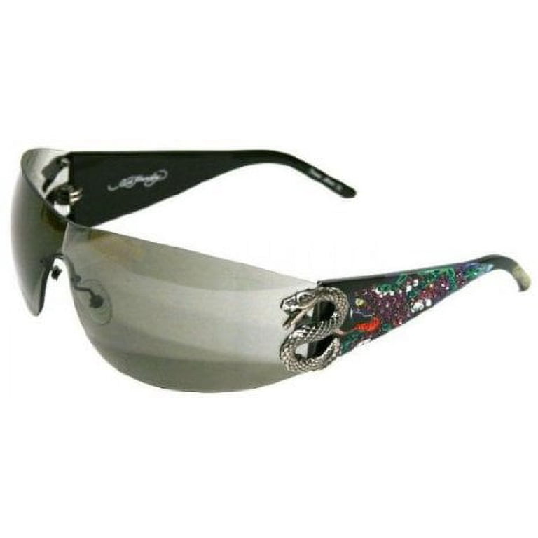 Ed Hardy EHS-005 Snake 2 Sunglasses - Black - Walmart.com