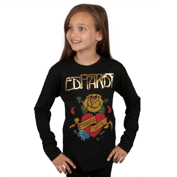 Ed Hardy - Eternal Love Girls Youth Long Sleeve - Youth Medium