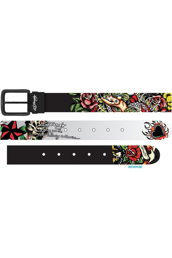 Finest Tattooing Reversible Belt - BX95409EHQB (Grey/Black, 32)