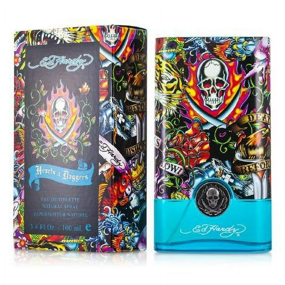 Ed Hardy Hearts & Daggers Eau De Toilette 3.4 Oz Men's Cologne Christian Audigier