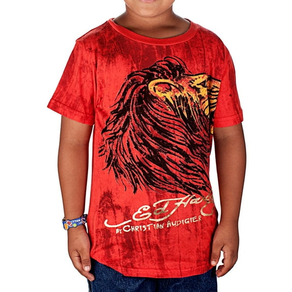 Ed Hardy Kids Boys Marble Lion T-Shirt
