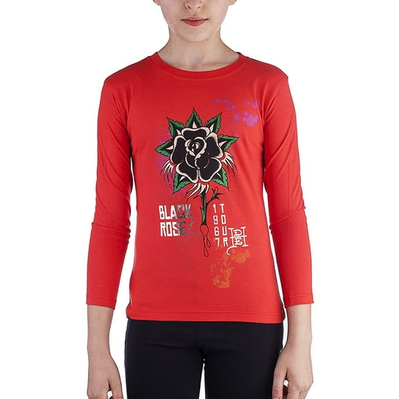 Ed Hardy Little Girls' Rose T-Shirt - Red - 5/6