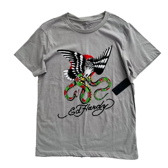 Ed Hardy Men Eagle Snake T-shirt (Iron Grey)