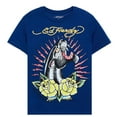 thumbnail image 1 of Ed Hardy Men Panther Roses SS Tee (Navy), 1 of 2