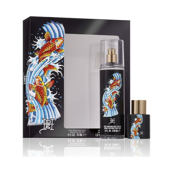 Ed Hardy Men & Women's Fragrance Set, Eau De Parfum, Koi Wave, 2 Piece Set