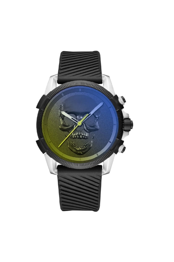 Men's Black Silicone Strap Watch 48mm