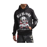Ed Hardy Mens DG Skull Fleece Pullover Hoodie - EHM1300-74 Black, S