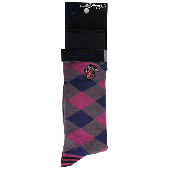 Ed Hardy Men's Diamonds And Stripes Dress Socks