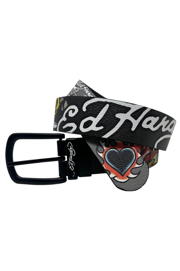 Men's Finest Tattooing Reversible Belt (38, Grey/Black)