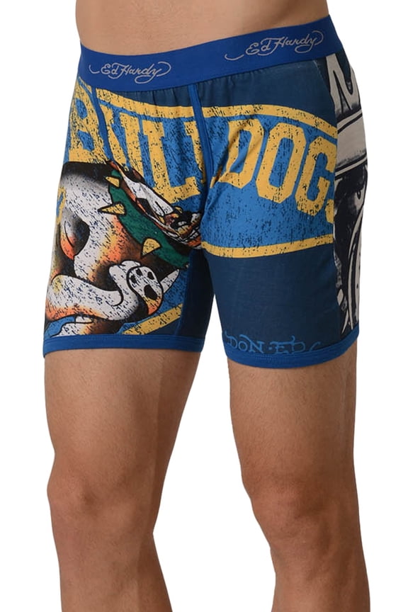 Men's Lets Go Bulldogs Vintage Boxer Brief - Navy - Small