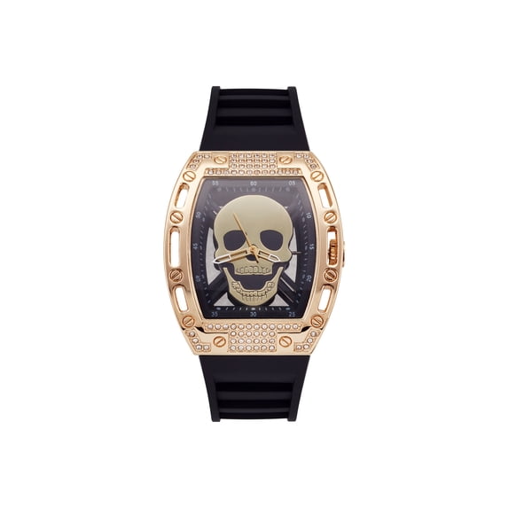 Ed Hardy Men's Matte Black Plastic Strap Watch 42mm
