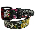 thumbnail image 1 of Ed Hardy Men's My True Love Printed Tattoo Belt With Double Prong Buckle (40, Grey/Multi), 1 of 7