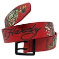 thumbnail image 1 of Ed Hardy Men's Panther Print Red Belt With Rivet Studs (42, Red), 1 of 8