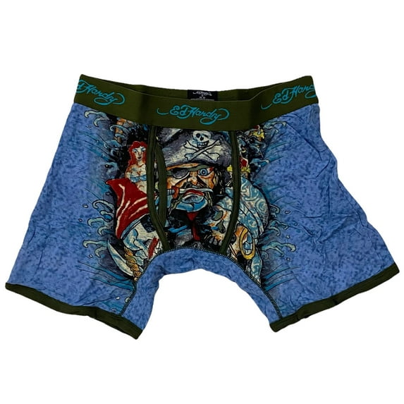 Ed Hardy Men's Tattoo Graphic Print Boxer Brief Underwear (Small (28-30), Black 3)