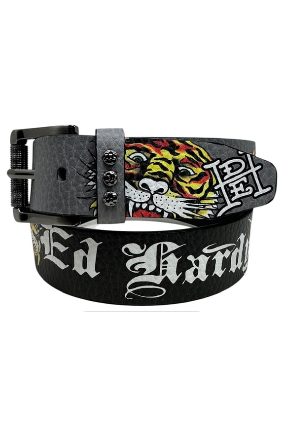 Men's Tiger Roar Grey Belt With Rivet Studs (34, Grey)