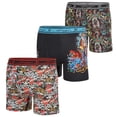 thumbnail image 1 of Ed Hardy Mens 3-Pack Performance Boxer Briefs, Active Stretch Dry Fit Print Boxers, Multicolor Male Underwear, Large, 1 of 8