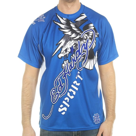 Ed Hardy Mens Eagle Mesh Crew Tee Top