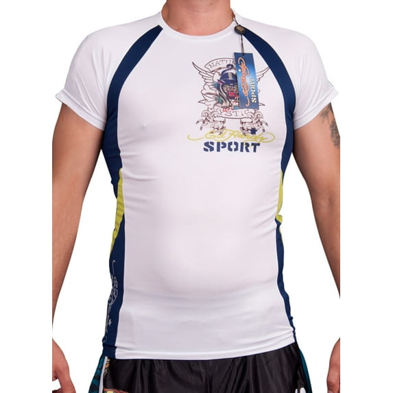 Ed Hardy Mens Panther Mesh Crew Tee Top