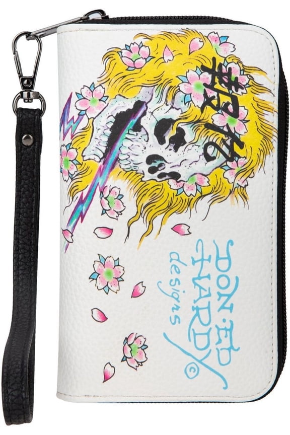 Skull Flower Zip Around Wallet - GW91630EHQA