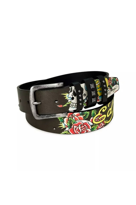 Skull Studded Belt - VB91621EHQA (Black, 32)