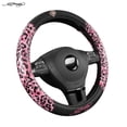 thumbnail image 1 of Ed Hardy Steering Wheel Cover,Pink Leopard Print Leather Steering Wheel Cover, Non-Slip Grip Car Steering Wheel Protector, Universal Fit for Cars SUV Truck, Fits 14.5"–15" Steering Wheels, 1 of 11