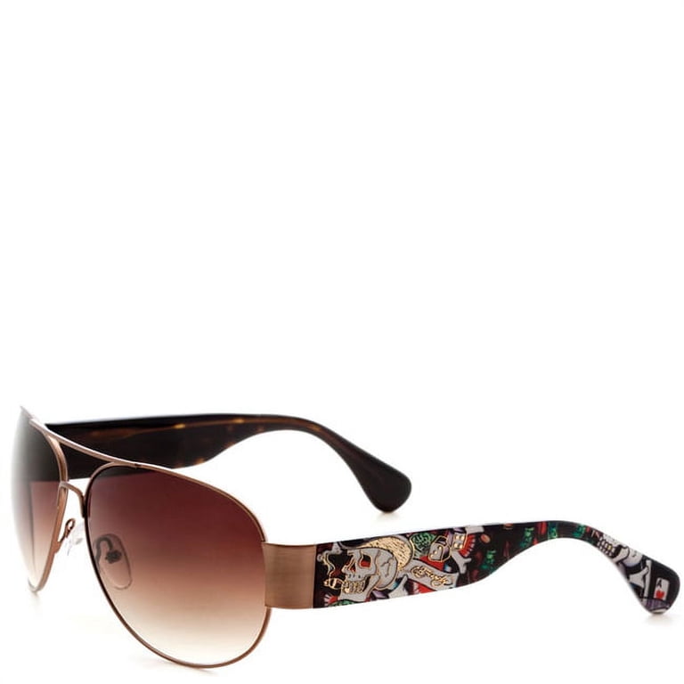 Ed Hardy The Gambler Zeke Sunglasses - Tortoise - Walmart.com