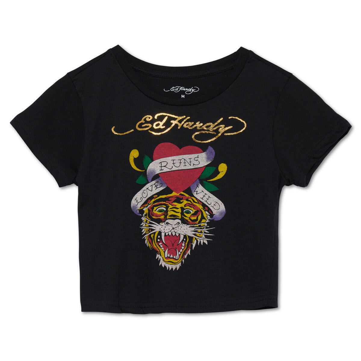 Ed Hardy Clothes - Tiger Heart Baby T-Shirt in Black, XL