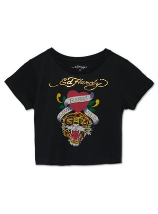Ed Hardy - Tiger and Dragon Roar Yellow Youth T-Shirt 