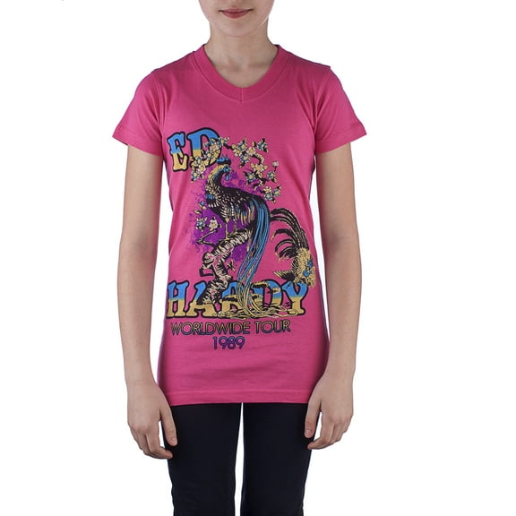 Ed Hardy Toddlers Girls Short Sleeve V-Neck Tunic