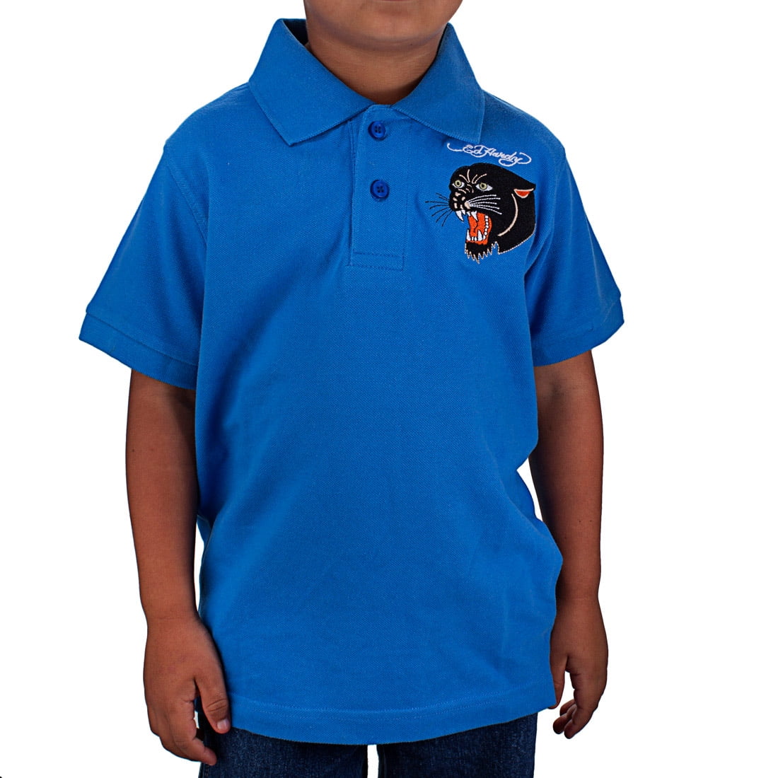 Ed Hardy Little Boys Panther Polo Shirt Cobalt 3 4 Walmart