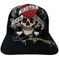 thumbnail image 1 of Ed Hardy Trucker Hat Rhinestone Tattoo Love Kills Slowly Skull Black Snapback Cap, 1 of 7