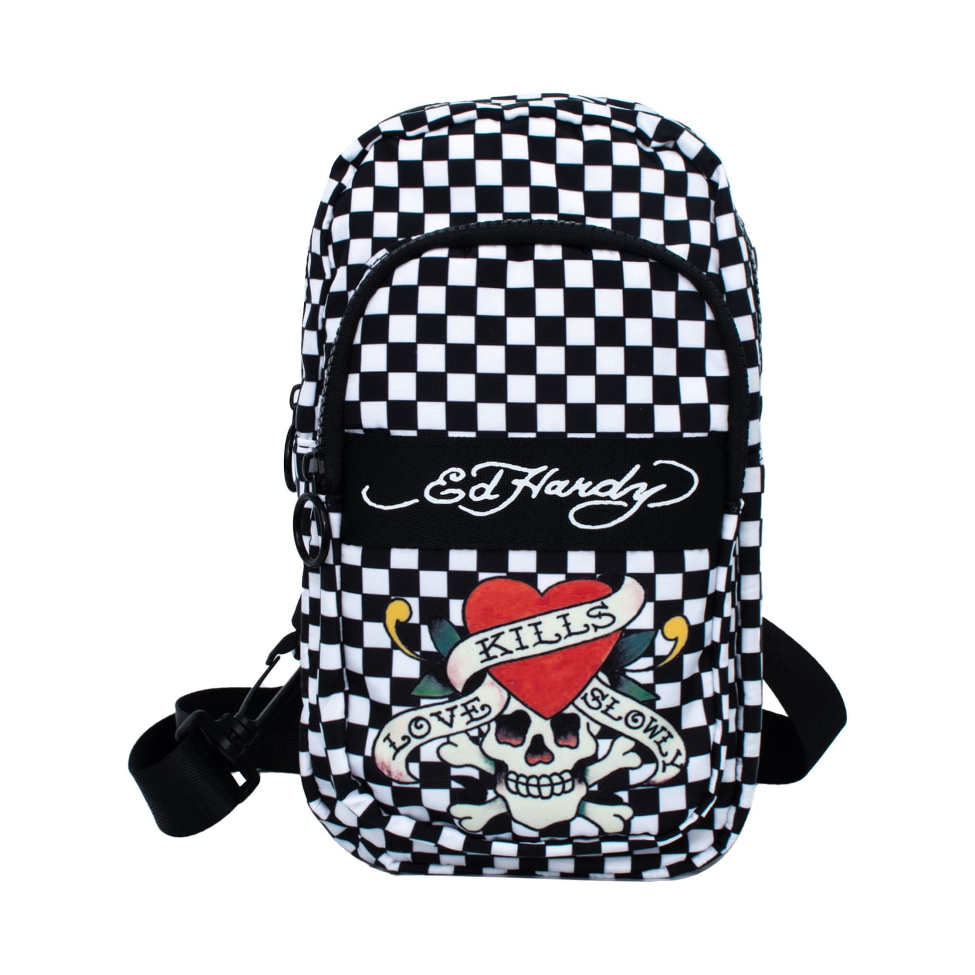 ED HARDY エド ハーディ ハンドバッグ ミニボストン型 スタッズ
