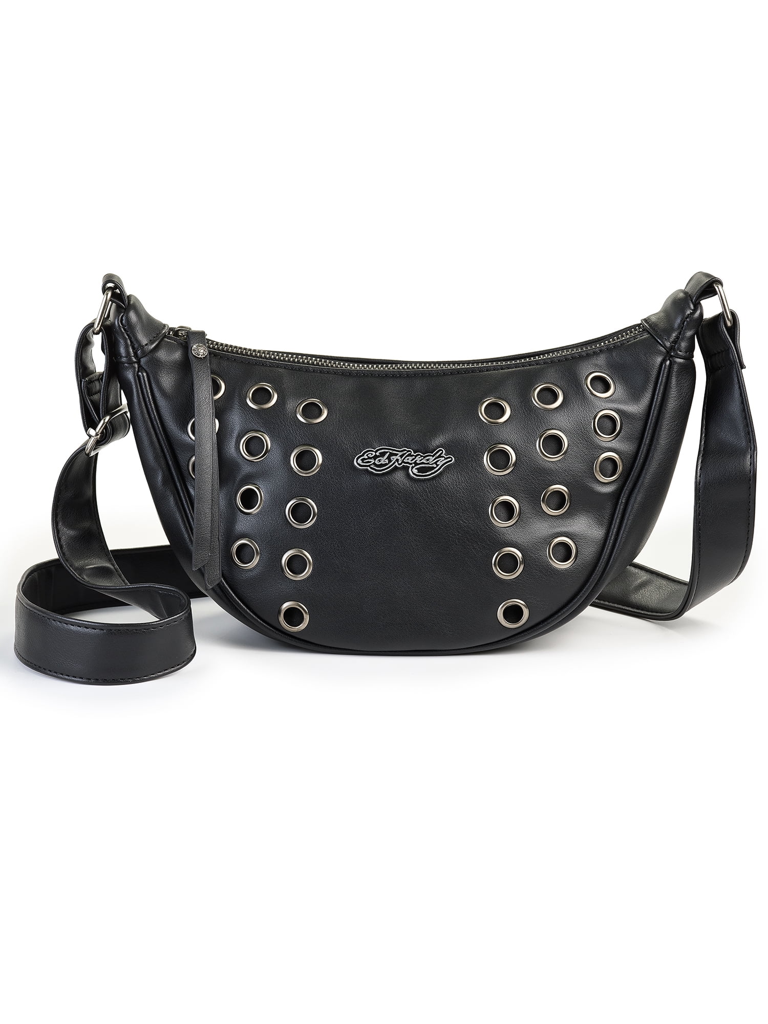 Ed Hardy Women's Marci Crescent Hobo Crossbody Bag, Black