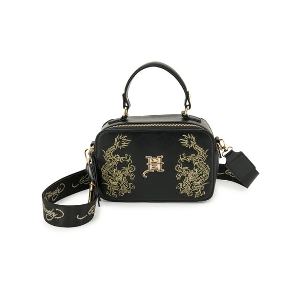 Ed Hardy Women's Tonia Camera Crossbody Bag, Black