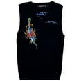 thumbnail image 1 of Ed Hardy by Christian Audigier Embroidered Eagle Snake Skull V-Neck Sweater Vest (Medium, Black), 1 of 4