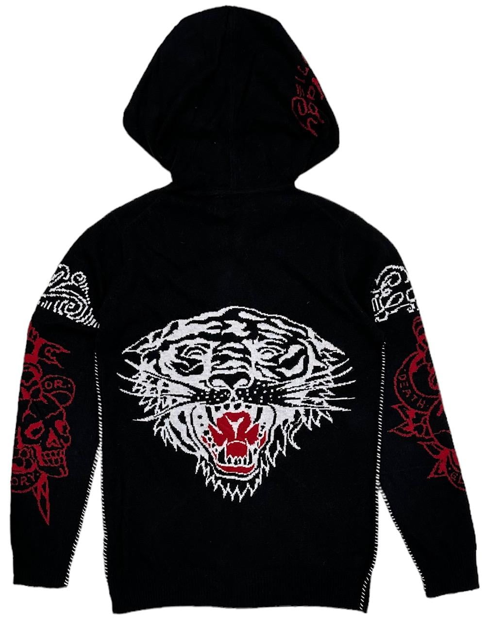 Ed Hardy by Christian Audigier Tiger Wool Blend Full Zip Hoodie