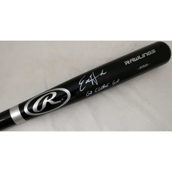 Ed Howard Autographed Black Rawlings Baseball Bat Chicago Cubs "Go Cubs Go" Beckett BAS 179028