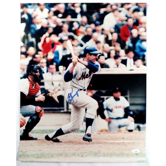Ed Kranepool Signed Autographed 16X20 Photo Mets Vintage Home At Bat JSA AX25303