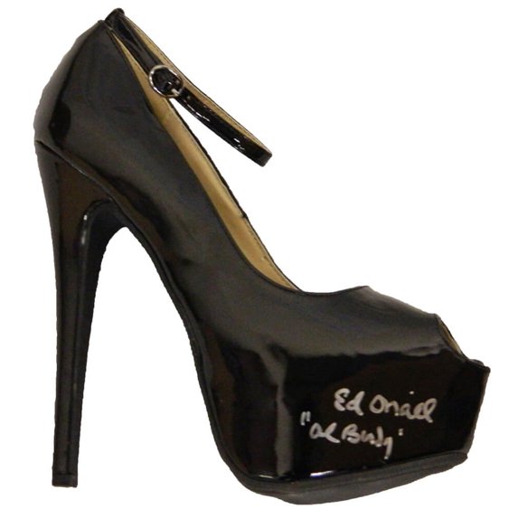 Ed O'Neill Signed Women's Black High Heel Pump Shoe w/Al Bundy