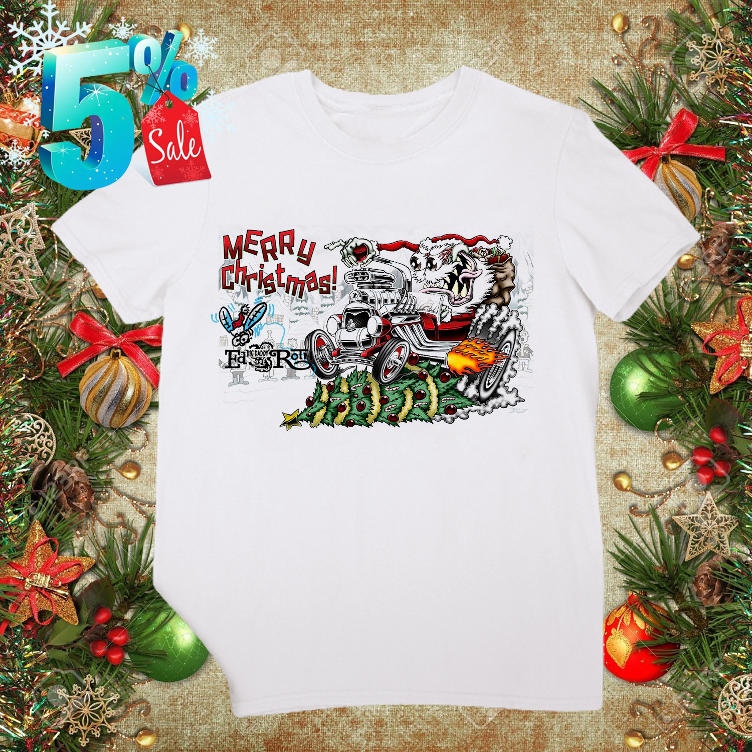 Ed Roth Rat Fink Tree Merry Christmas Funny Gift For Fan S to 5XL DA608