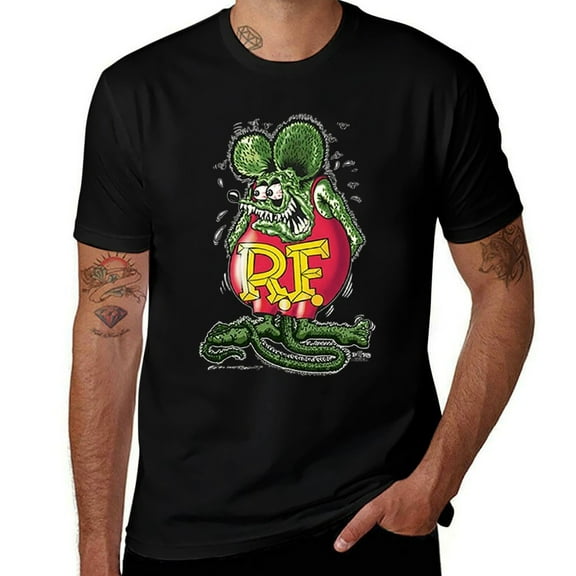 Ed Roth'S Rat Fink Real Rat 338418 Funny Mens T Shirts Cotton Short Sleeve T-Shirt Crew Neck Tees Casual Shirt