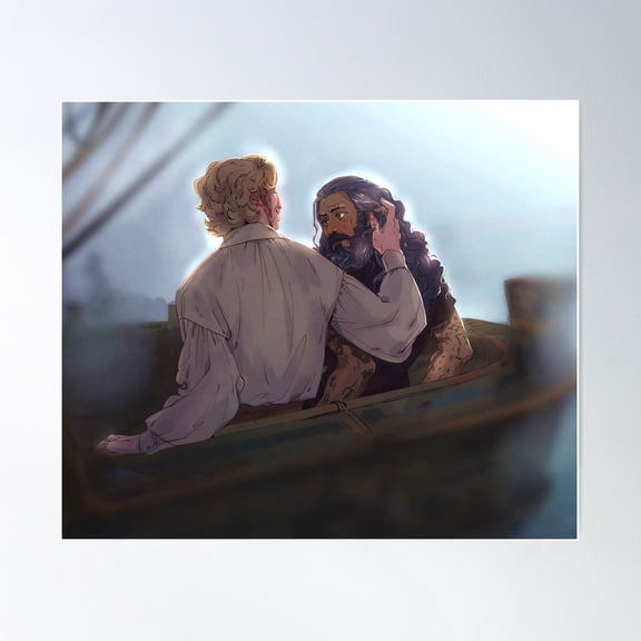 Ed Teach And Stede Bonnet Love On The Boat Poster Wall Art, Modern Wall Decor For Living Room Bedroom, 8x12 UNFRAMED