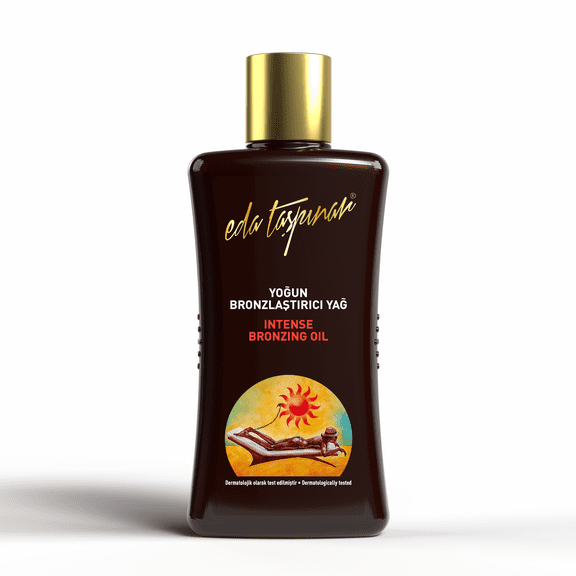 Eda Taspinar SPF 0 Intense Bronzing Oil, Accelerated Dark Mediterranean Tan, Golden & Long-Lasting, All Eyes On You! (200 ml/6.8 fl oz) 1 Pack